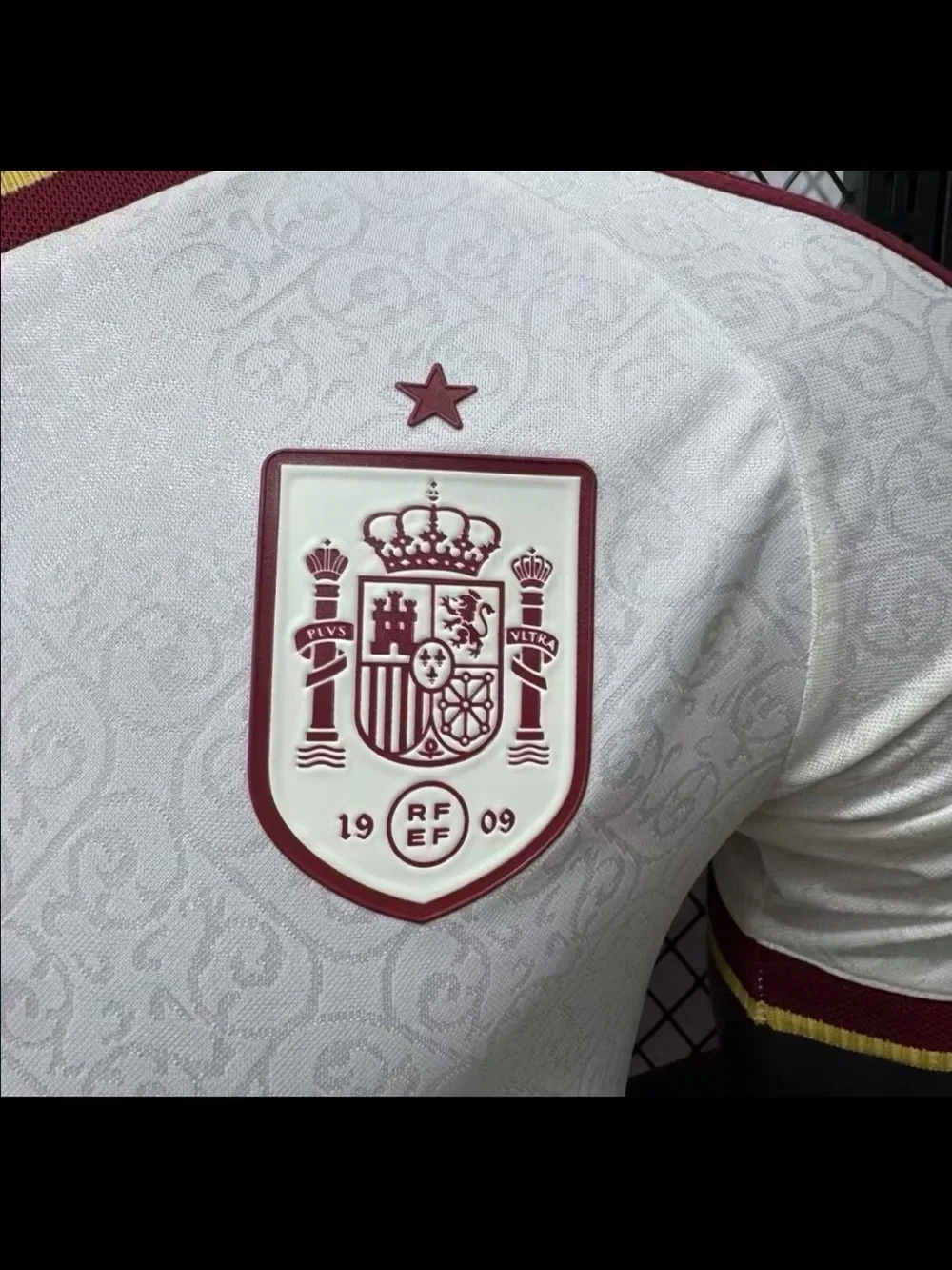 Adidas Spain Retro Cream & Burgundy Men's Football Shirt
